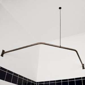 Neo Angle Shower Rod with Ceiling Support   36 x 48 x 36   Polished 