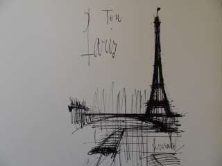 BERNARD BUFFET : Paris : Eiffel Tower   SIGNED ETCHING # 1961  