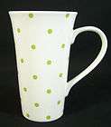 222 Fifth Dotty Green Tall Mug Dots Latte Coffee Tea items in 