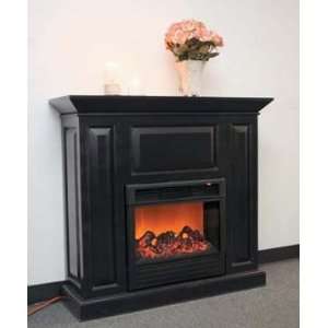  Electric Fireplace Mantel with Heater Insert Black Finish 