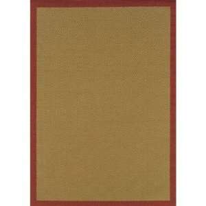  Lanai Border Beige / Red Contemporary Rug Size: 37 x 56 
