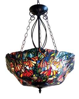   Hanging Pendant Stained Glass 21 Lamp Shade Ceiling Light Fixture