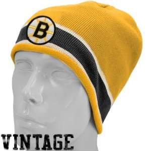  Reebok Boston Bruins Gold Vintage Knit Beanie Sports 