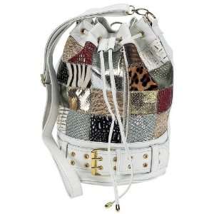   Chantaltrade Multi Colored Bucket Bag with White Trim Electronics