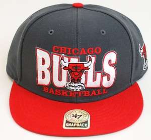 47 Brand NBA Chicago Bulls First Class MVP Charcoal Snapback Genuine 