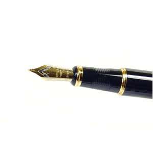  Vintage Black Calligraphy 1.7 mm Fountain Pen Chrome Ring 