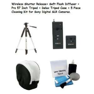 Wireless Shutter Release+ Soft Flash Diffuser + Pro 57 Inch Tripod 