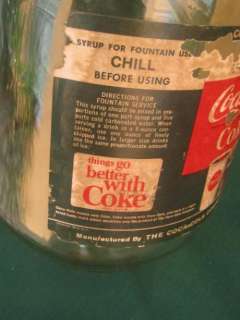 Coca Cola One Gallon Syrup Bottle Glass