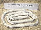 25ft Off White Handset Curly Coil Phone Cord 25 New