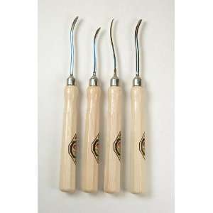  Two Cherries 4 Pc Micro Carving Tool Set Curved Blades 