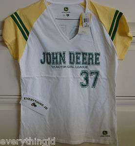 John Deere College Jersey V Neck T Shirt  