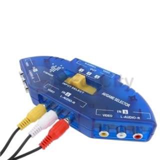 Clear Blue 3 to 1 Composite AV Signal Switch+rca av Cable M/M 3Ft For 