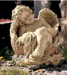 Sleeping Cherub Statue Baby Angel Garden Sculpture  
