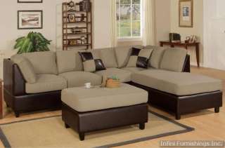 New Microfiber Sectional Sofa Couch Set FREE Ottoman  