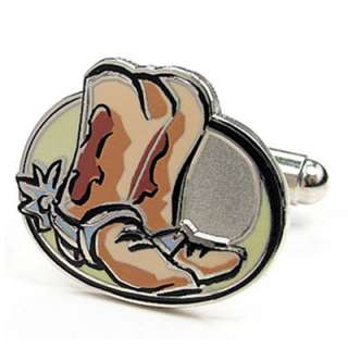 Cowboy boot cufflinks feature fantastic detail, right down to the 