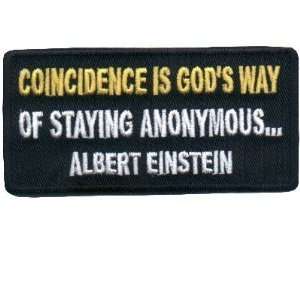   Coincidence is Gods Way Christian Biker Patch 