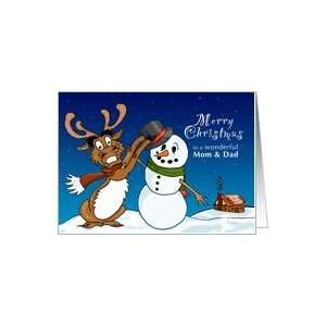  Christmas Deer   Merry Christmas for Mom & Dad Card 