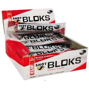 Clif Bar Shot Bloks Electrolyte Chews with 50mg Caffeine Black Cherry 