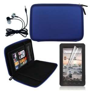 EVA Hard Shell Cover Case + LCD Screen Protector + Headphone for Coby 