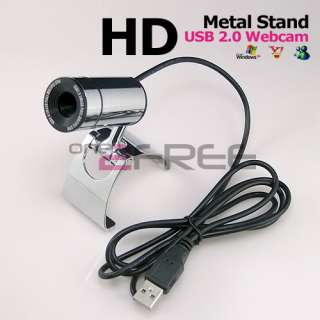 New PC Laptop USB 2.0 HD Flexible Metal Stand Webcam Video Camera Free 