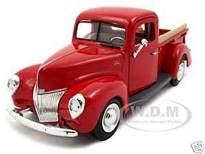 1940 FORD PICKUP TRUCK RED 1:24 DIECAST MODEL CAR  