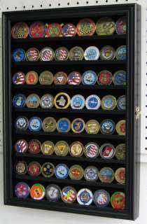 56 Military Challenge Coin Display Case Rack Cabinet  
