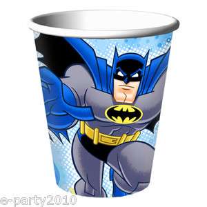 Superhero Birthday Cake on Batman Super Hero 9oz Paper Cups   Birthday Party Supplies