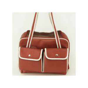 Small Dog Pet Airline Carrier Travel Tote Bag BURGUNDY  