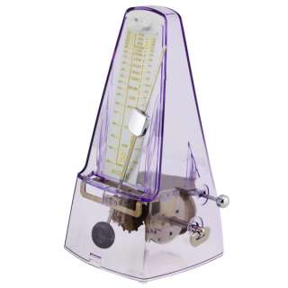 Clear Purple Traditional Windup Mechanical Pyramid Pendulum Metronome 