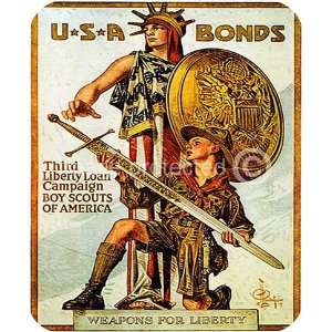  Boy Scouts Of America World War One US Vintage MOUSE PAD 
