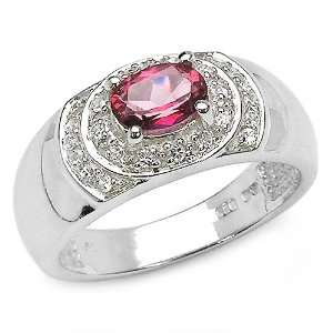   Genuine Pink Topaz & Cubic Zirconia Sterling Silver Ring Jewelry