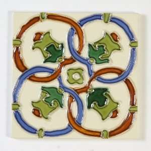 Hand Painted Deco Campanas 6 x 6 Inch Ceramic Kitchen Wall Floor Tile 