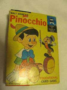 Vintage Pinocchio Educational Card Game  