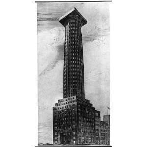  Competition drawing,Adolf Loos,Chicago Tribune Tower,IL 