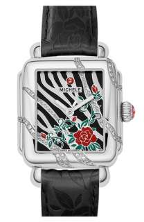 MICHELE Deco Zebra Rose Diamond Customizable Watch  