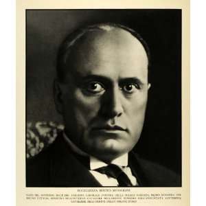 1932 Print Benito Mussolini Italy Fascism Portrait Art Il 
