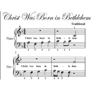  Christ Was Born in Bethlehem Easiest Beginner Piano Sheet 