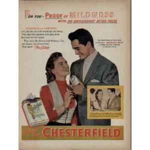 DONNA REED and JOHN DEREK .. 1951 Chesterfield Cigarettes Ad, A3150 