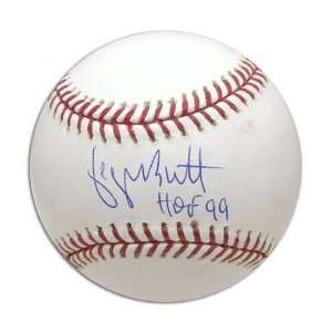George Brett Autographed Baseball  Details: Hall of Fame 1999 