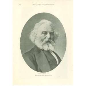    1896 Print Poet Henry Wadsworth Longfellow 