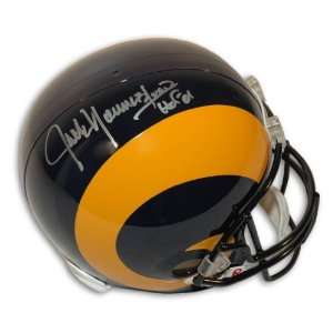 Autographed Jack Youngblood Helmet   Replica with HOF 01 Inscription 