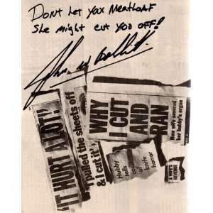 JOHN WAYNE BOBBITT Autographed Signed Newpaper Clipping