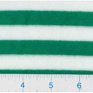  60 Wide Velour Stripe Kelly/White Fabric By The Yard 