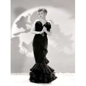 Lucille Ball Models a Lovely Black Gown, Publicity Still, 1940s 