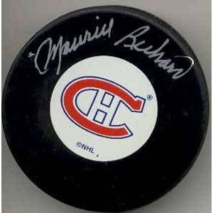  Maurice Richard Autographed Hockey Puck
