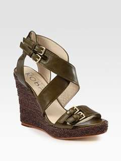 Kors Michael Kors   Westby Leather Espadrille Wedge Sandals