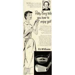   Clubs Patty Berg Golfer Player   Original Print Ad