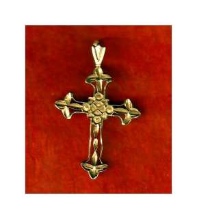   Gold Crucifix Cross Necklace Charm Pendant Icon Faith Religion  