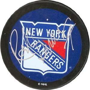 Rod Gilbert Autographed New York Rangers Hockey Puck  