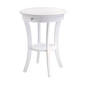  Sasha Round Accent Table In White By Winsome: Beauty